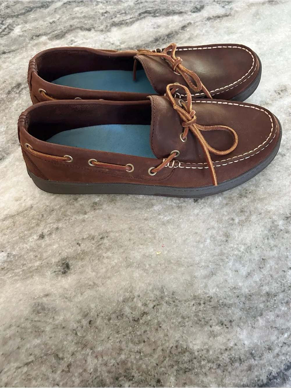 L.L. Bean Men's Brown Leather Boat Shoes -  Size 10.5
